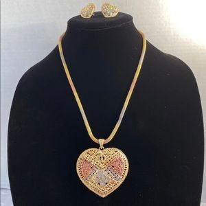 Gold filled 3 tone necklace set